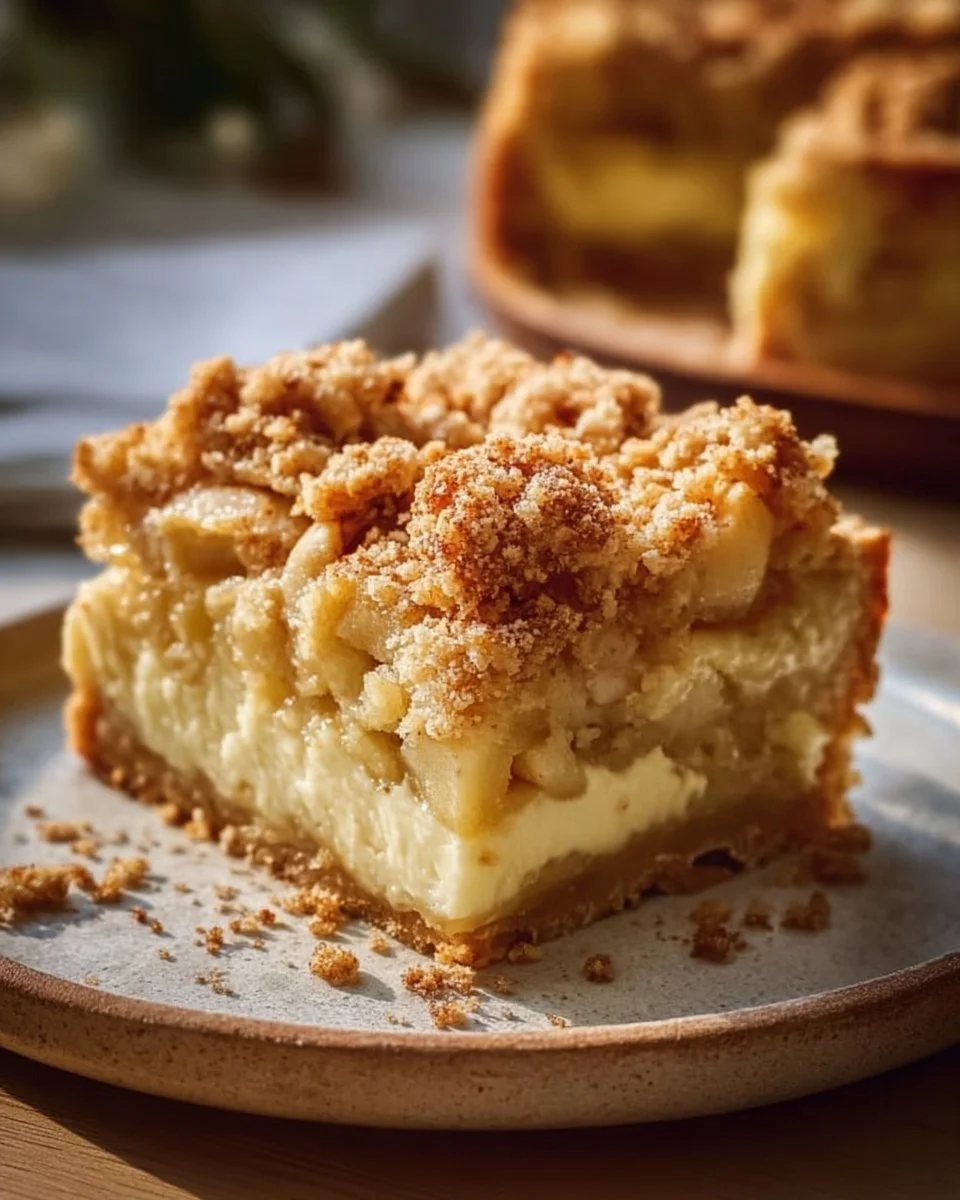 Apfelkuchen vom Blech - mit Pudding und knusprigen Streuseln