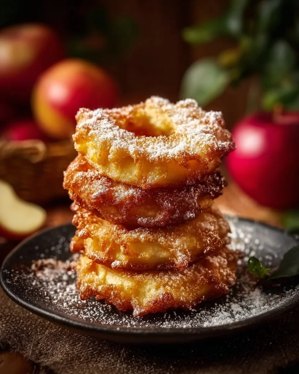 Gebackene Apfelringe aus der Heißluftfritteuse, lecker und gesundes Rezept