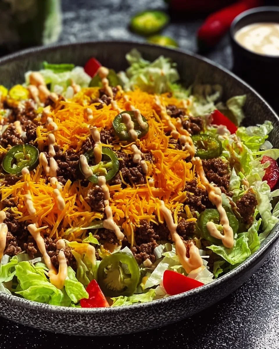 Big Mac Salat in einer Schüssel, einfach und schnell zubereitet