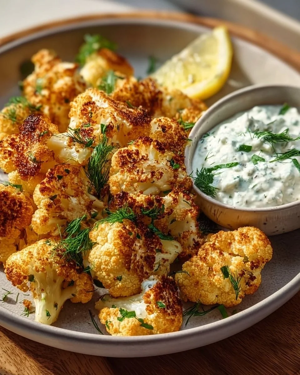 Blumenkohl Airfryer mit leckerem Kräuterquark Rezept