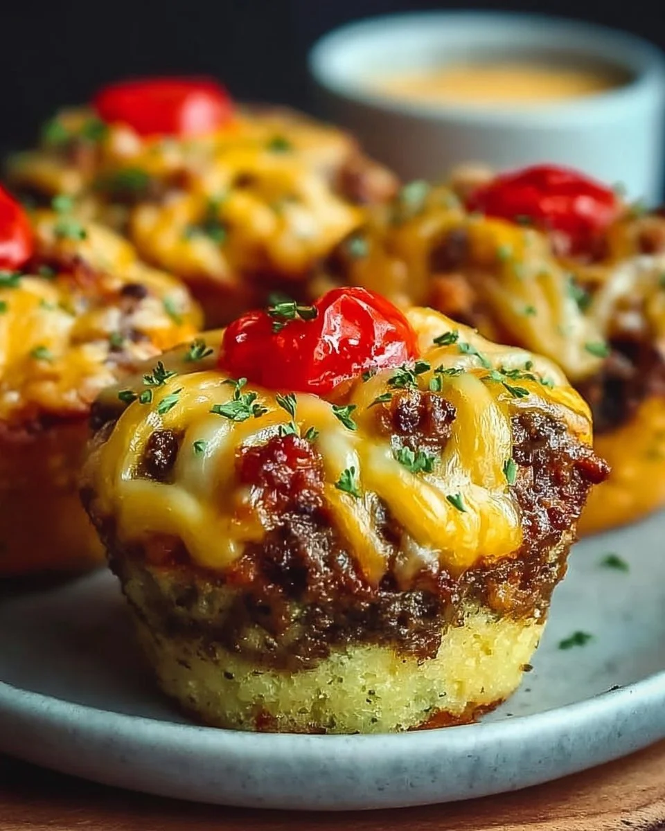 Cheeseburger-Muffins backen