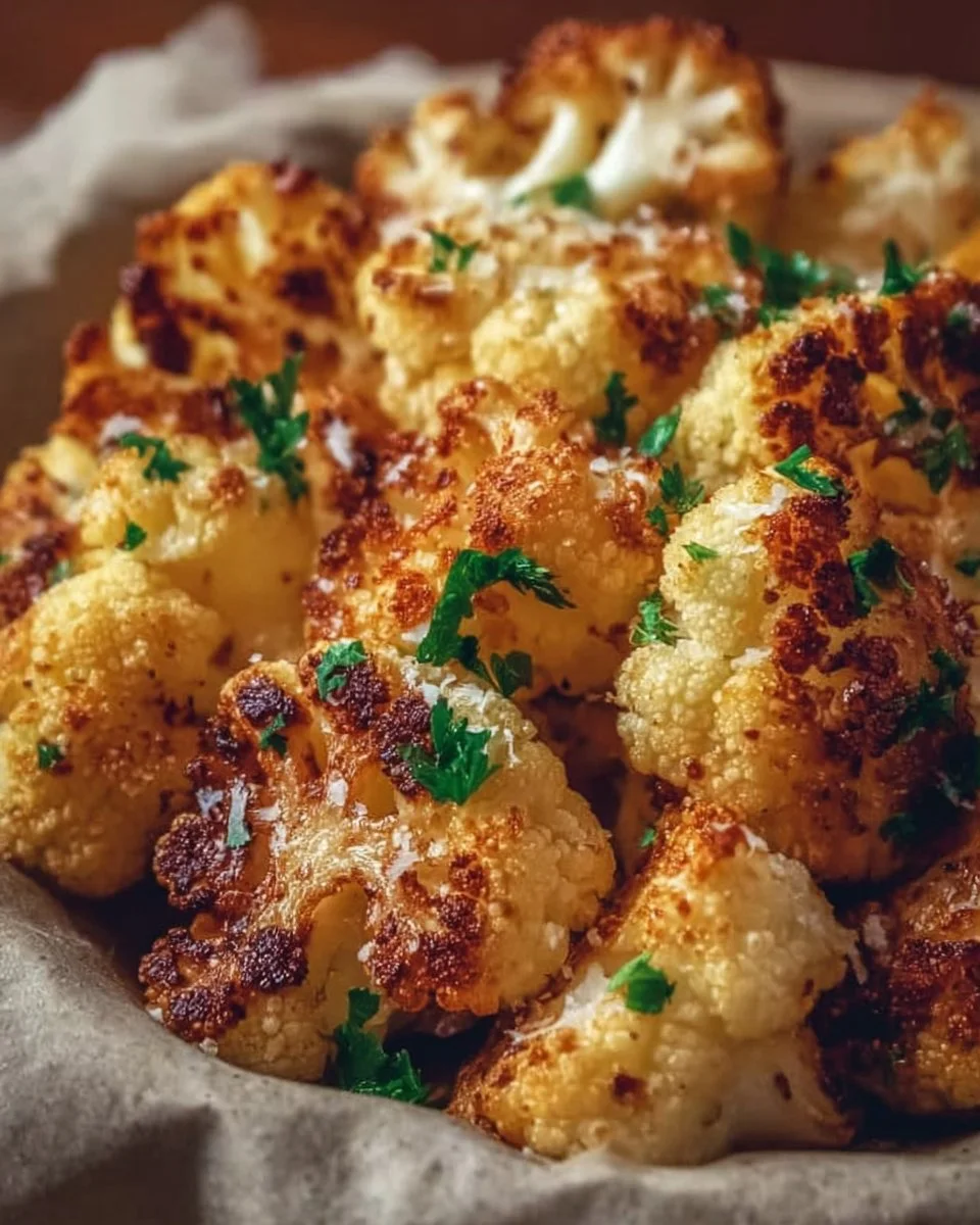 Knuspriger Blumenkohl aus der Heißluftfritteuse, perfekt für Snacks oder Beilagen