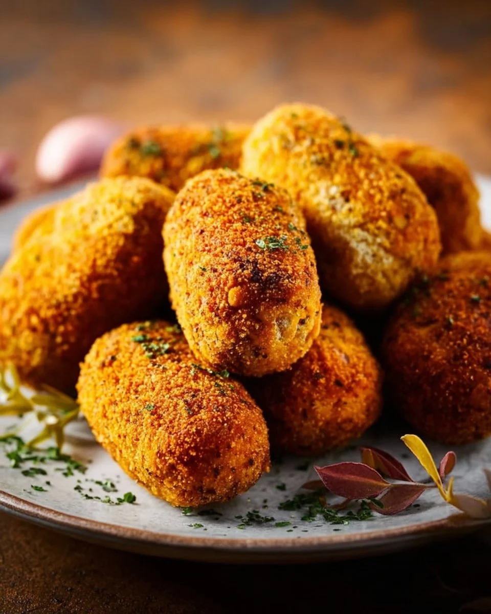 Crispy lentil croquettes made in an air fryer