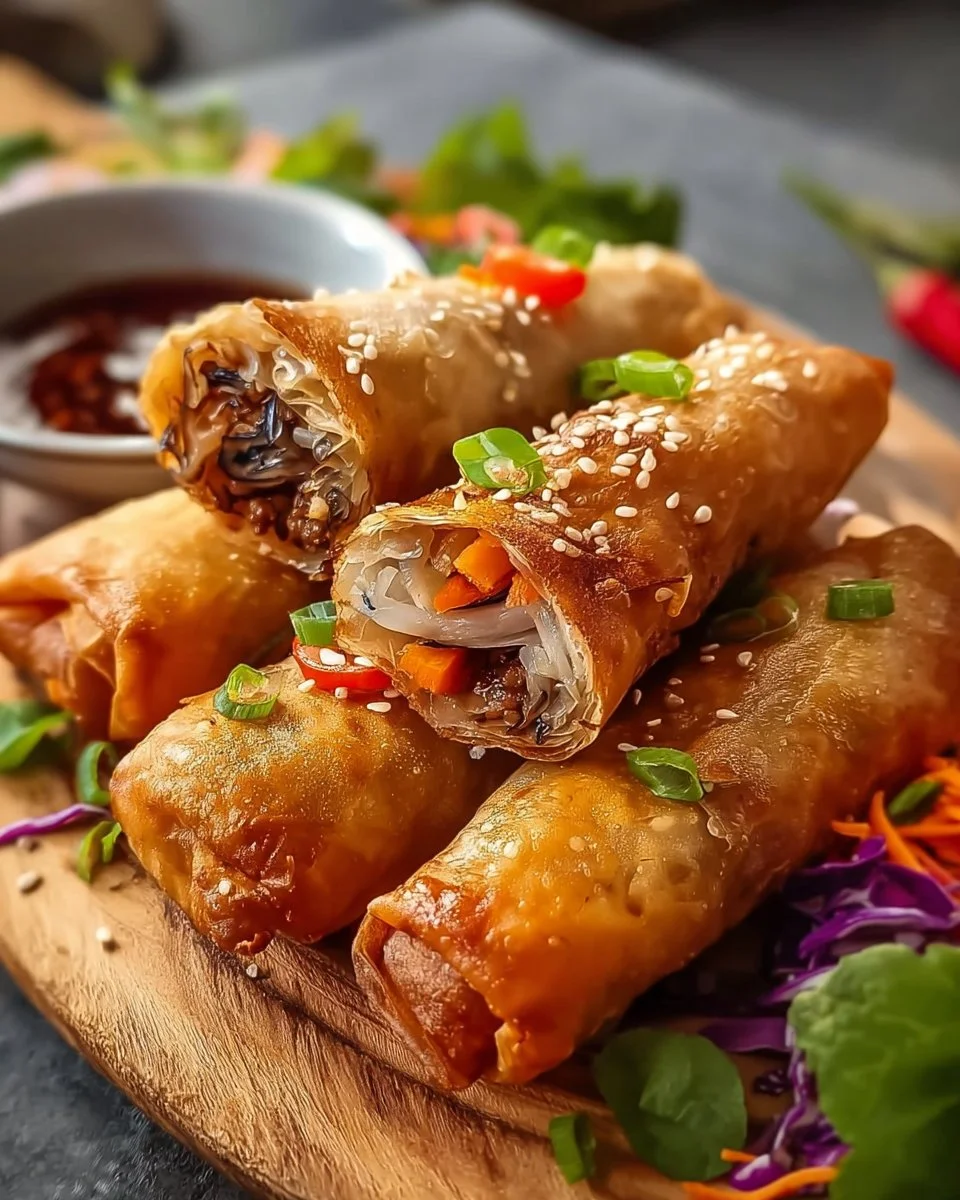 Knusprige Frühlingsrollen aus der Heißluftfritteuse, einfach zubereitet