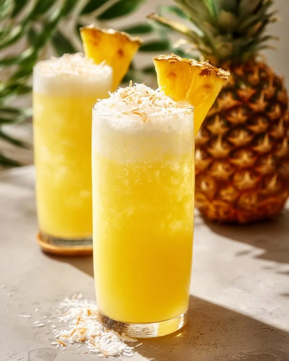 Erfrischende Ananaslimonade im Glas für den Sommer