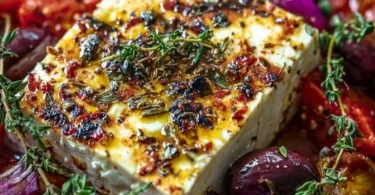 Feta aus dem Airfryer zubereitet, knackig und goldbraun