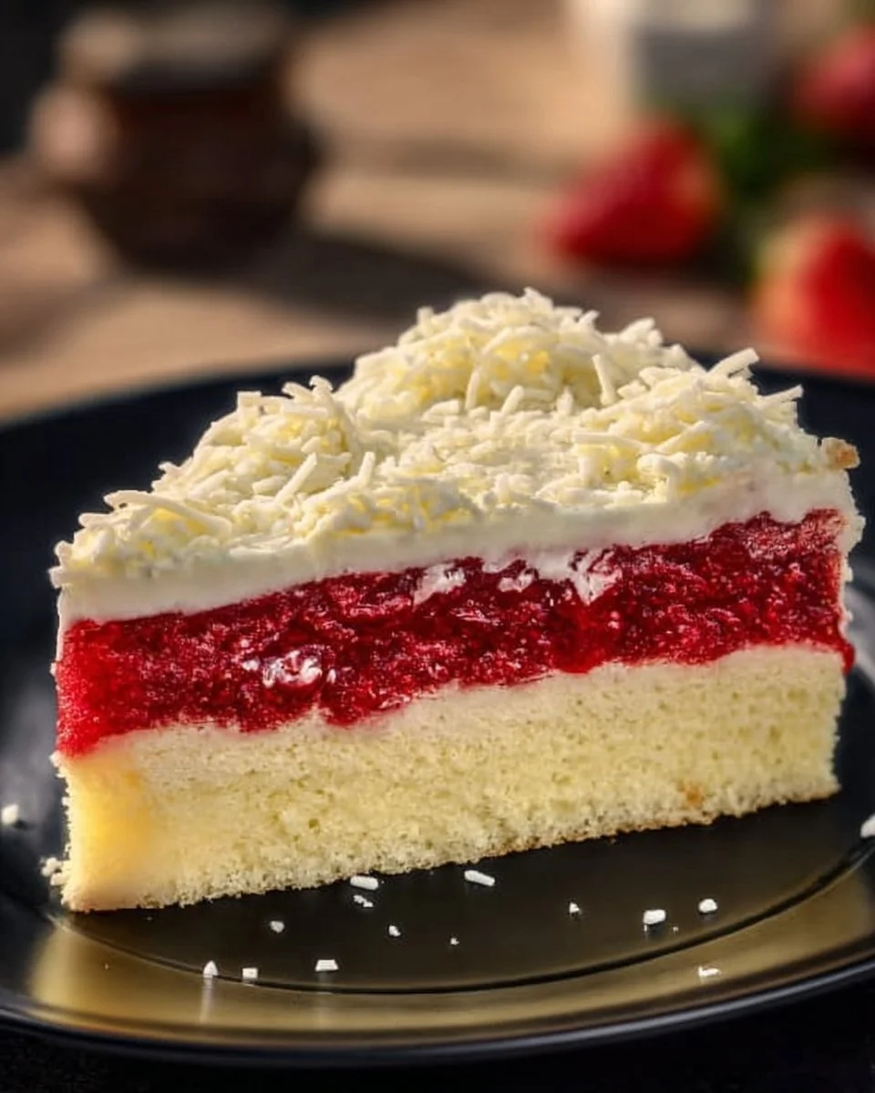 Frau Holle Kuchen mit fruchtiger Füllung und flauschiger Oberfläche