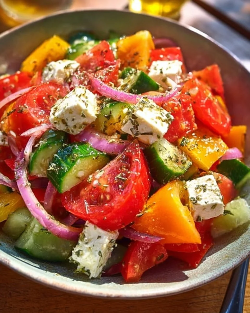 Griechischer Bauernsalat (einfaches Salatrezept)