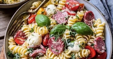Grinder Pasta Salat mit frischen Zutaten und bunten Gemüsen