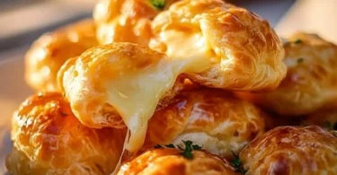 Käse Puff Snacks serviert auf einem Party-Teller