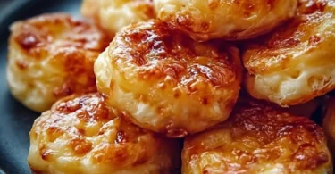 Leckere Käse Puff Snacks auf einem Teller, ideal für den kleinen Hunger.