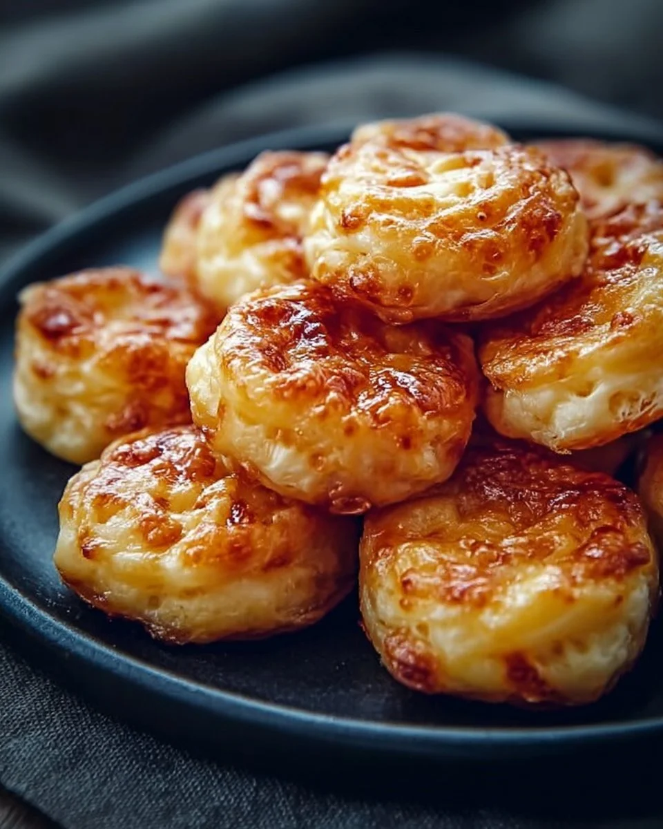 Leckere Käse Puff Snacks auf einem Teller, ideal für den kleinen Hunger.