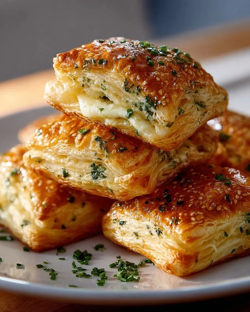 Kräuter-Käse-Blätterteig-Häppchen als appetitliche Vorspeise