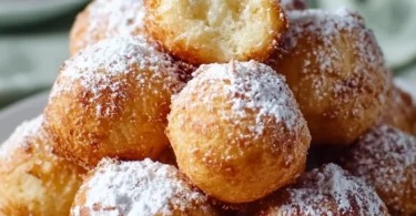Leckere Quarkbällchen aus dem Airfryer, frisch und goldbraun gebacken.