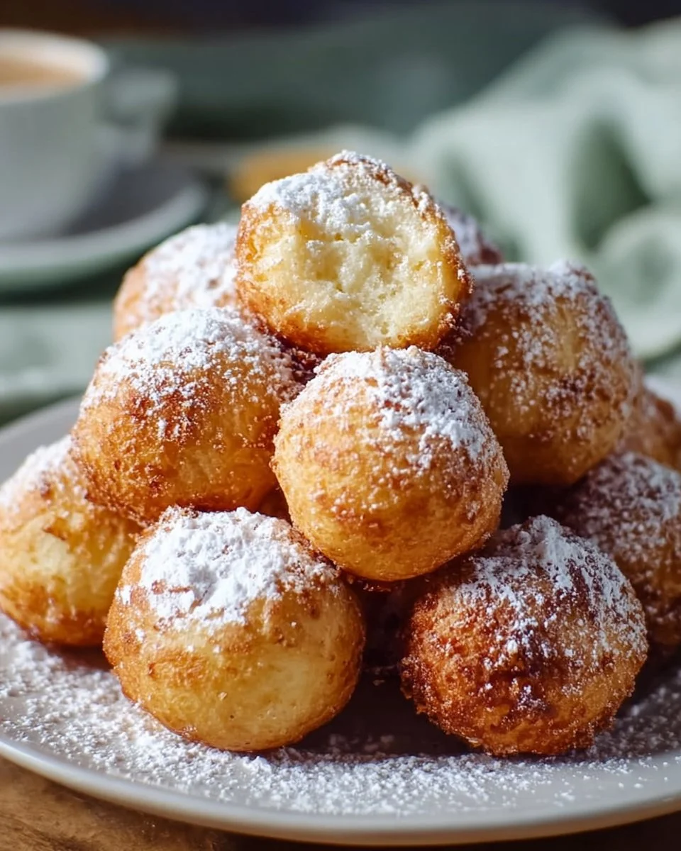 Leckere Quarkbällchen aus dem Airfryer, frisch und goldbraun gebacken.