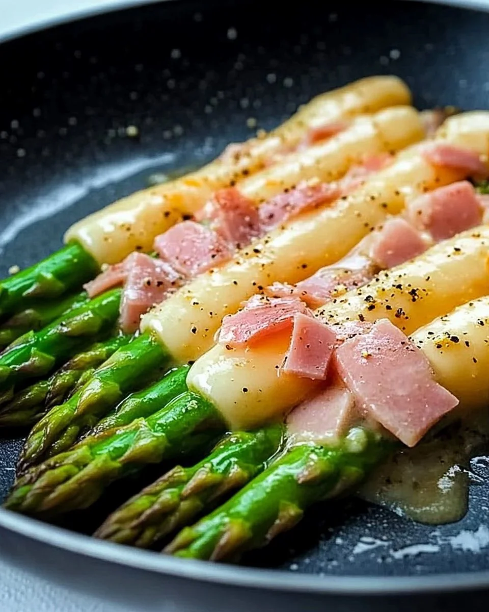 Leckeres Spargel mit Kochschinken