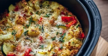 Low Carb Auflauf zubereitet im Airfryer, gesund und lecker