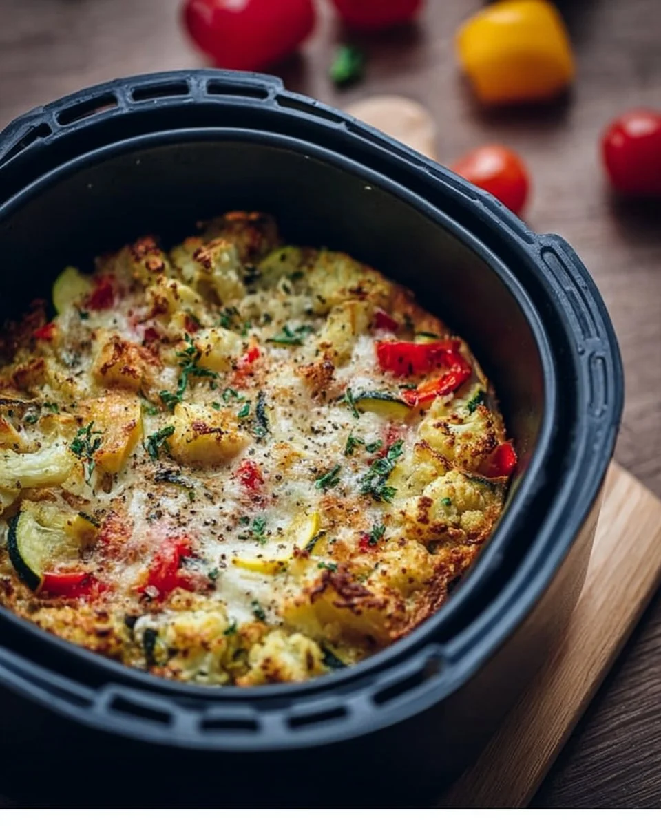 Low Carb Auflauf zubereitet im Airfryer, gesund und lecker