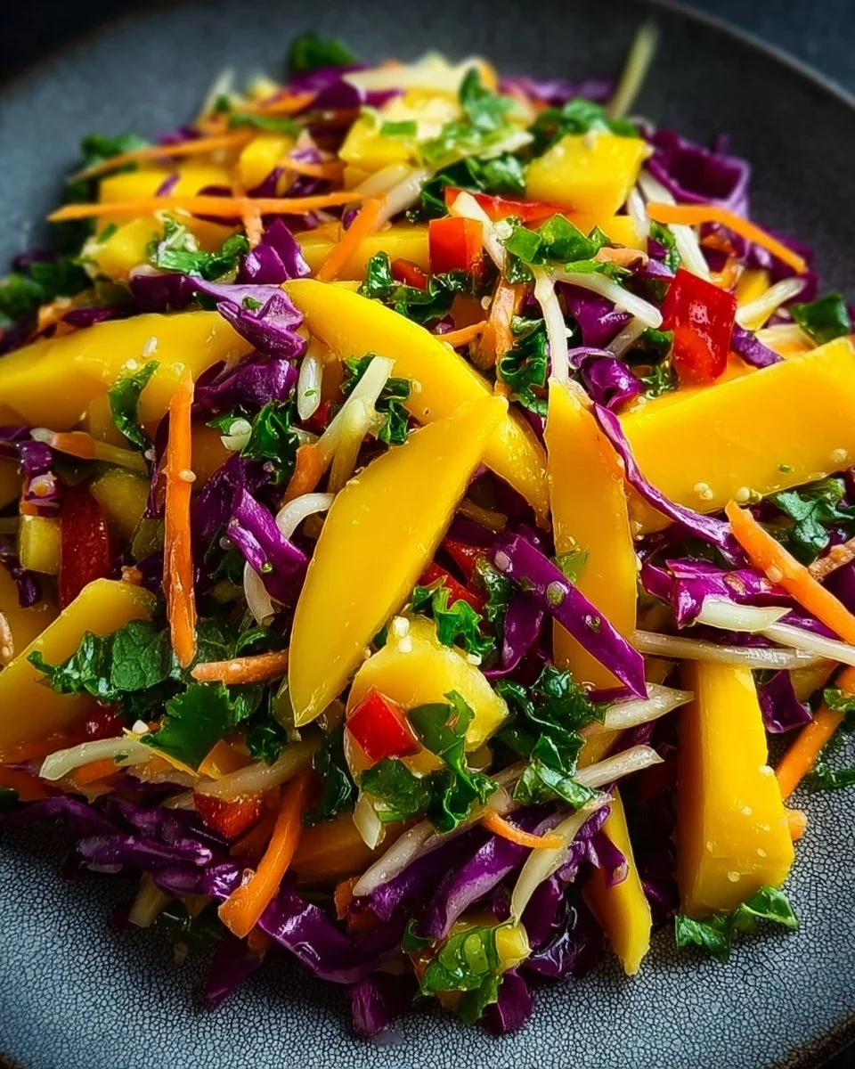 Frischer Mangosalate mit reifen Mangos und buntem Gemüse