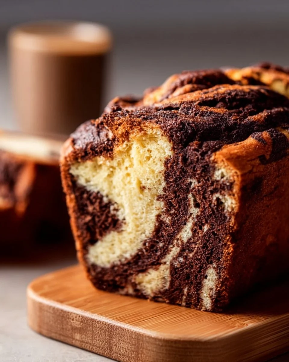 Marmorkuchen gebacken im Airfryer, saftig und schokoladig