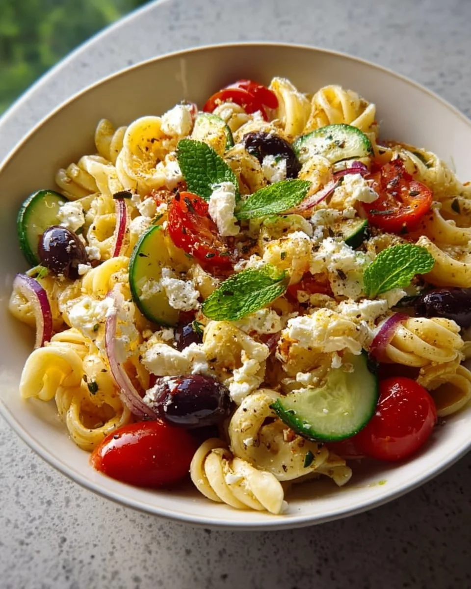 Mediterraner Nudelsalat mit Oliven und Feta nach Tim Mälzer Rezept