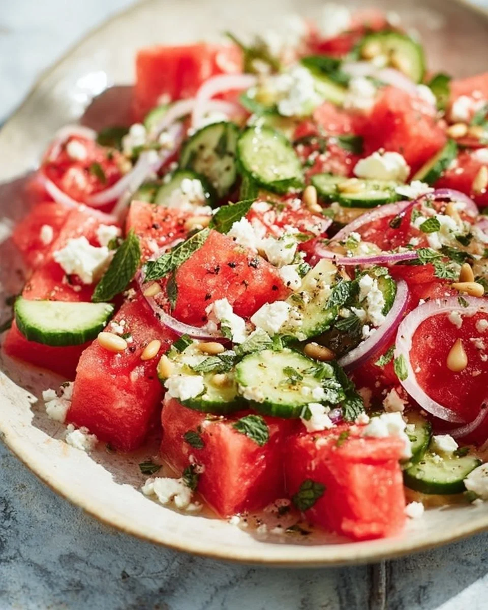 Melonen Feta Salat - das beste Rezept!