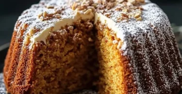 Leckerer Möhrenkuchen mit frischen Möhren und einer cremigen Glasur