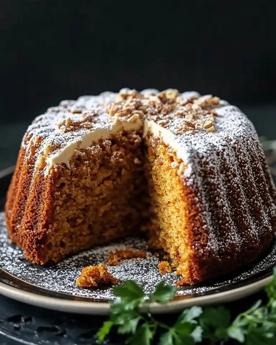 Leckerer Möhrenkuchen mit frischen Möhren und einer cremigen Glasur