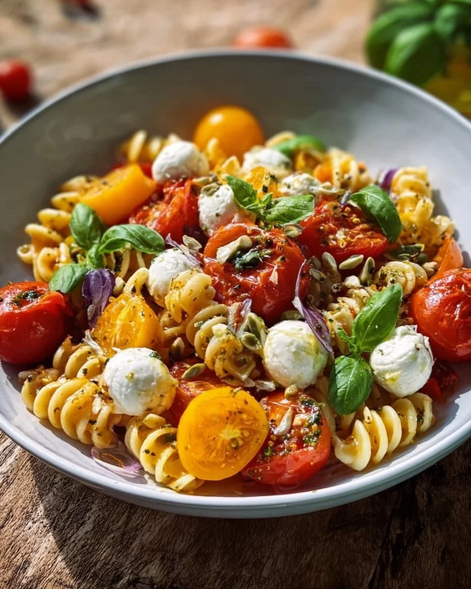 Nudelsalat mit Mozzarella und Kirsch-Extra-Tomaten nach Tim Mälzer