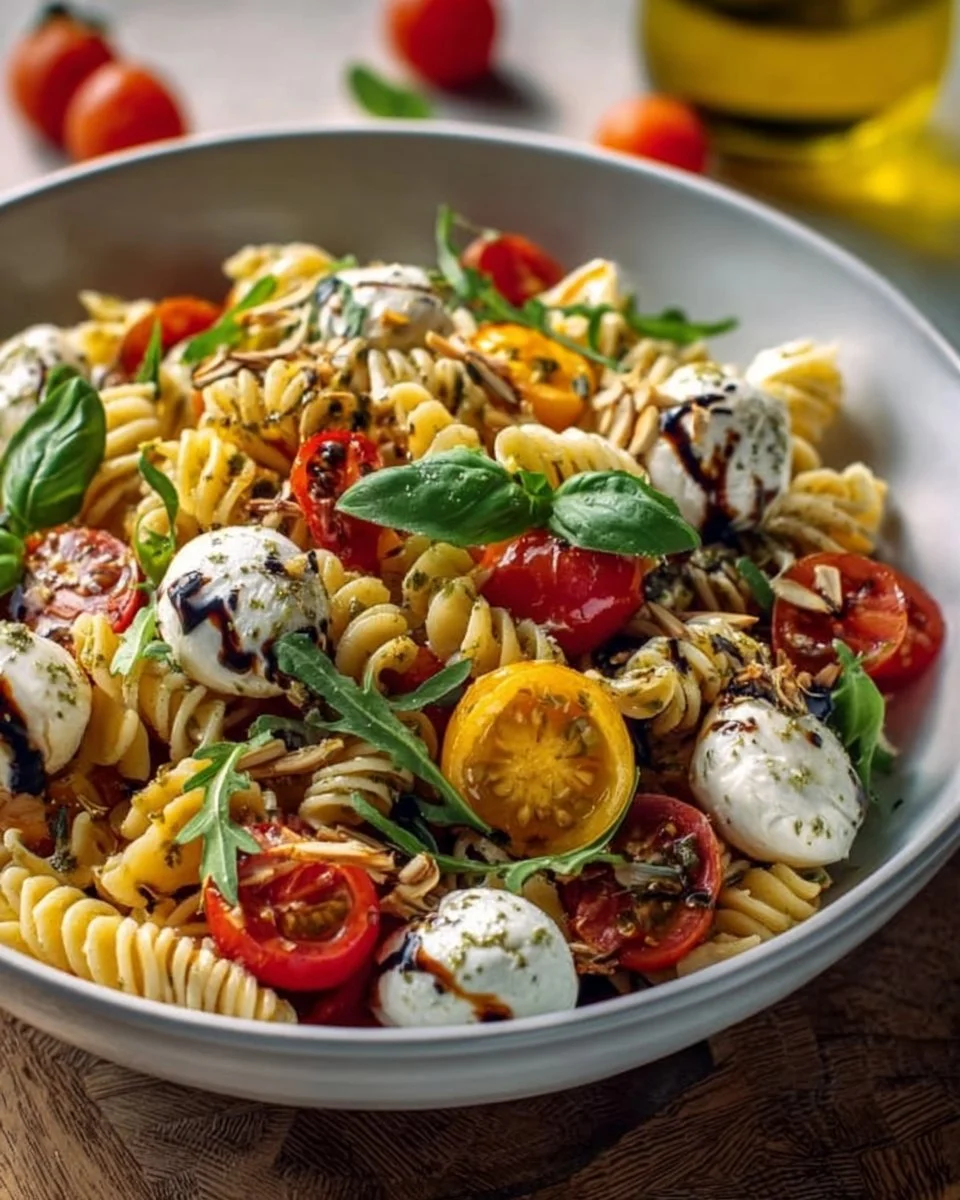 Nudelsalat mit Mozzarella und Kirsch-Extracttomaten nach Tim Mälzer