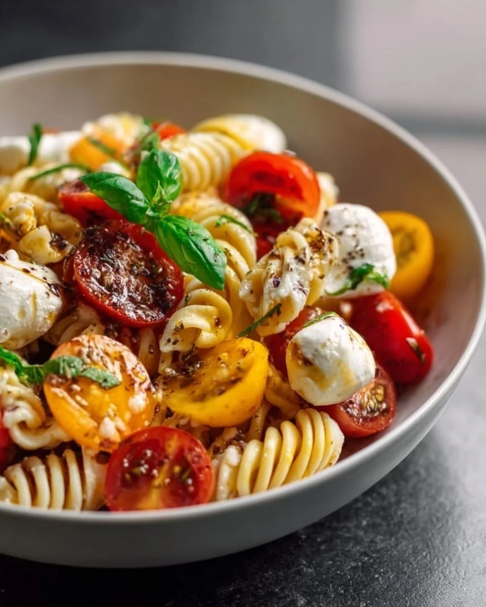 Nudelsalat mit Mozzarella und Kirsch-Extracttomaten nach Tim Mälzer