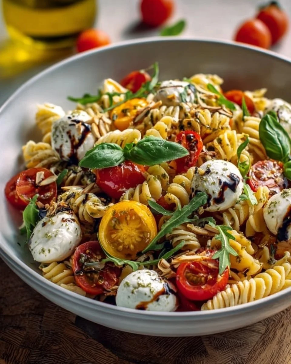 Nudelsalat mit Mozzarella und Kirsch-Extracttomaten nach Tim Mälzer