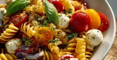 Nudelsalat mit Mozzarella und Kirsch-Extrakttomaten nach Tim Mälzer