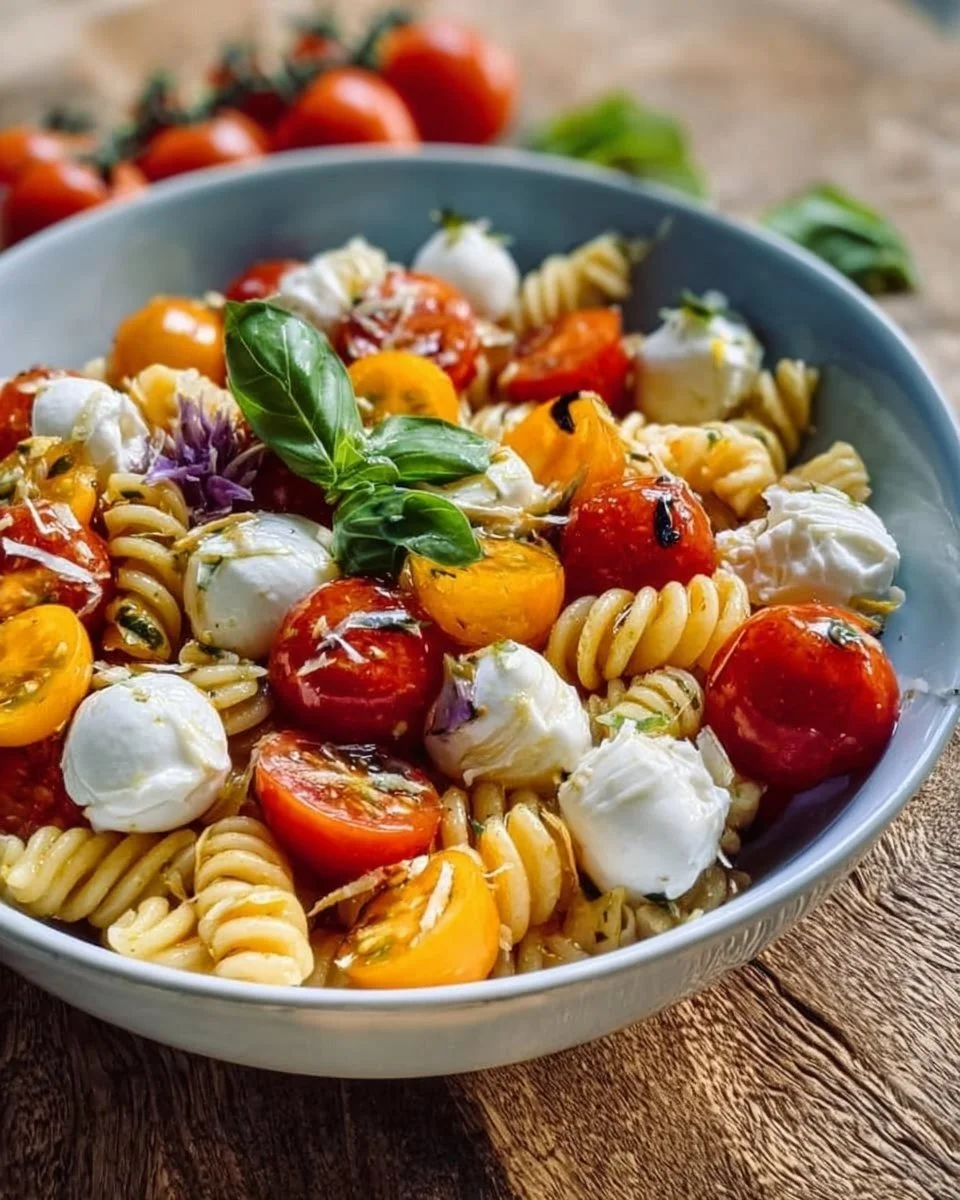Nudelsalat mit Mozzarella und Kirsch-Extrakttomaten nach Tim Mälzer