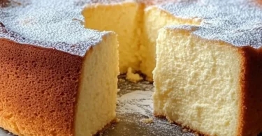 Delizioso Quark-Rührkuchen auf einem Teller, perfekt für jeden Anlass.