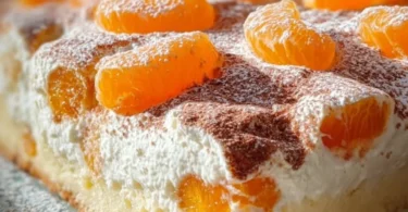 Schmandkuchen vom Blech mit Mandarinen, ein saftiger Blechkuchen