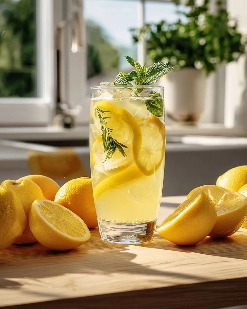 Erfrischende selbstgemachte Limonade aus frischen Zitronen