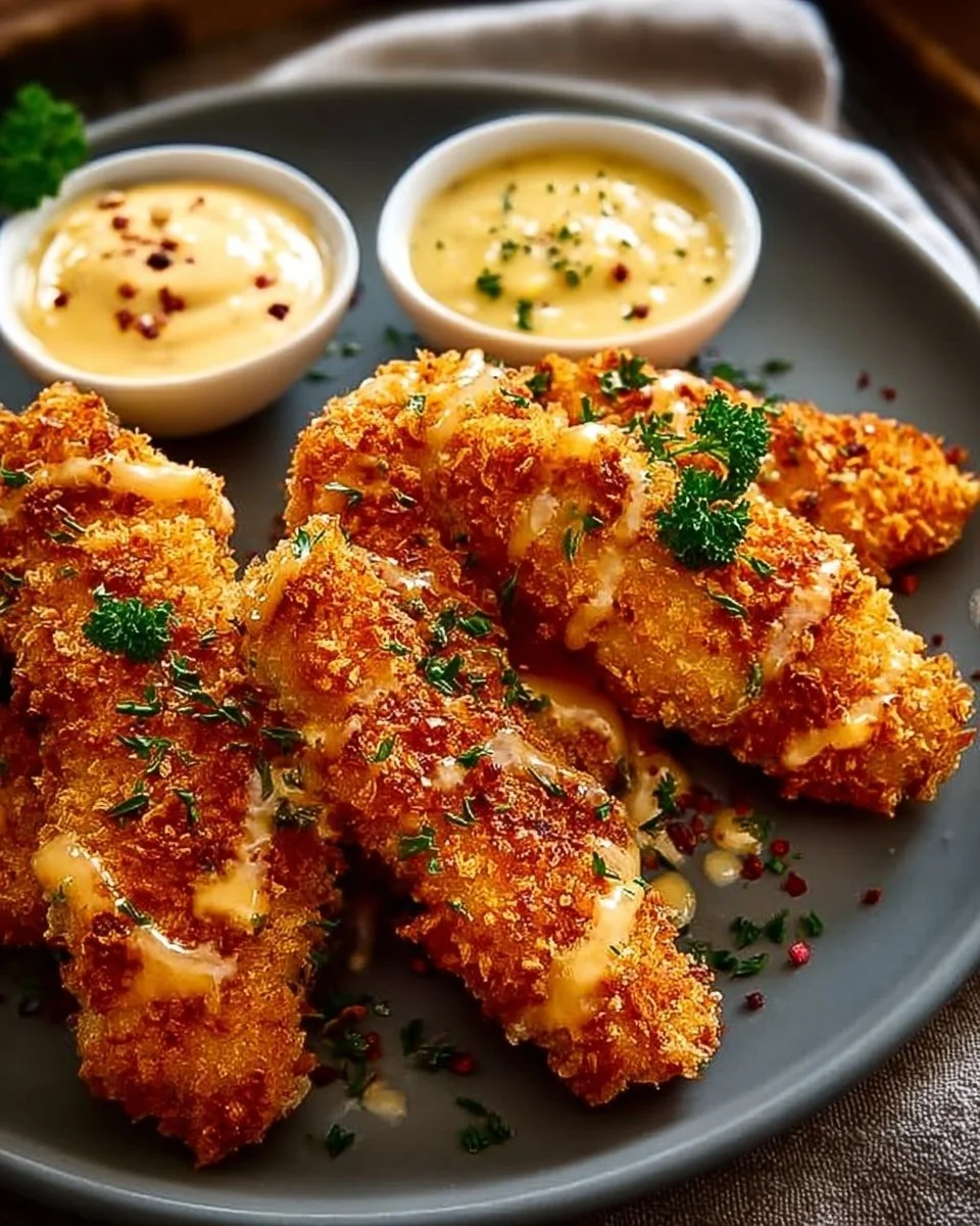 Super krosse Air Fryer Hähnchenstreifen & Honig-Senf-Sauce