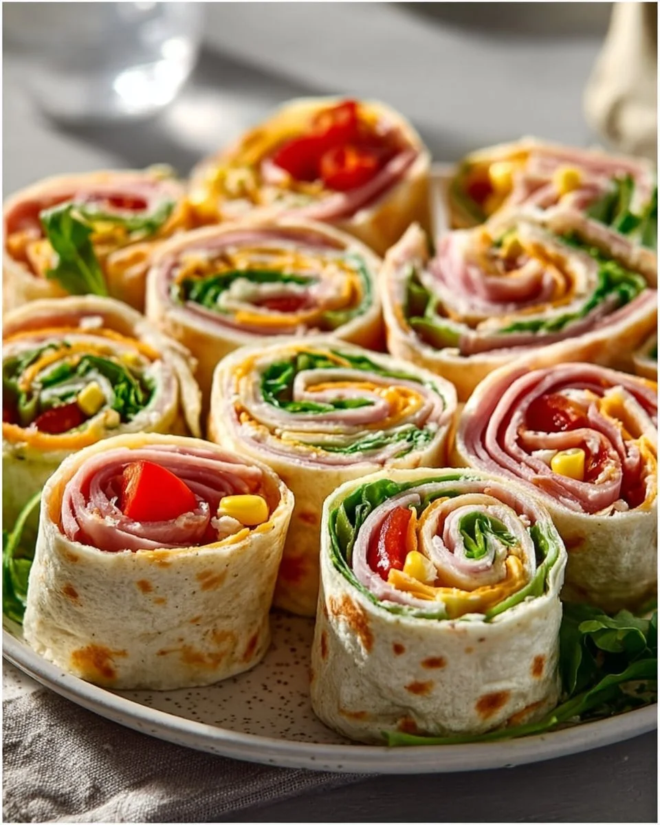Wrap Röllchen Fingerfood für Parties, leckeres Rezept einfach zubereiten