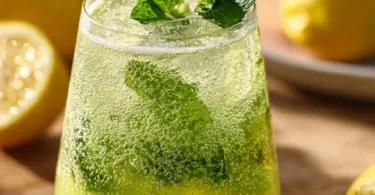 Erfrischende Zitronen-Limonade mit Minze in einem Glas