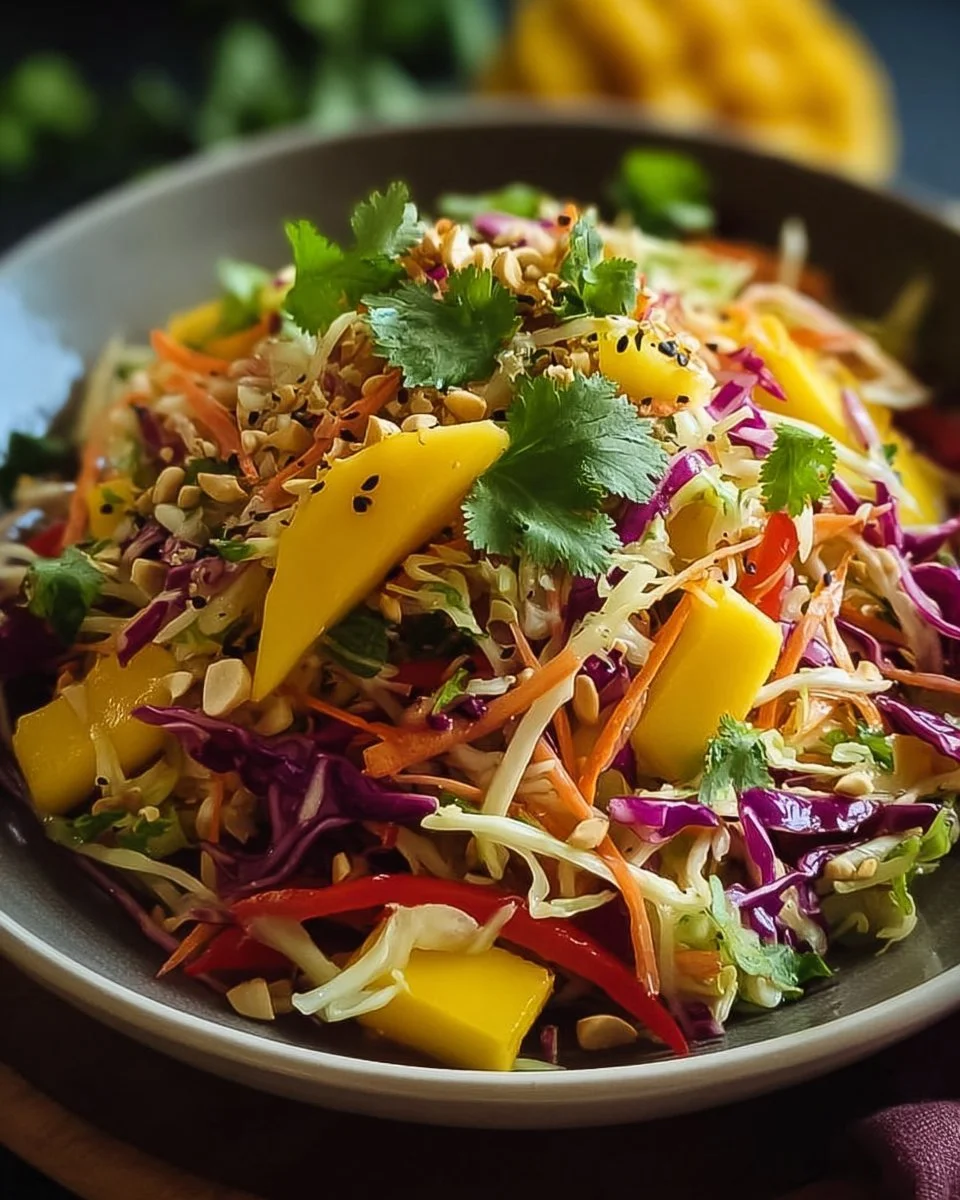 Asiatischer Spitzkohl-Mango-Salat mit frischen Zutaten