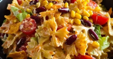 Bunter Taco-Nudelsalat mit Crunch und frischen Zutaten
