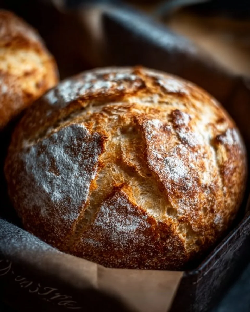 Einfaches Brot selbst gebacken auf einem Holzbrett
