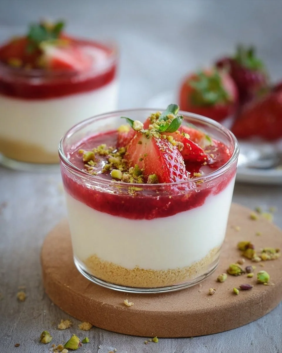 Erdbeer-Dessert im Glas