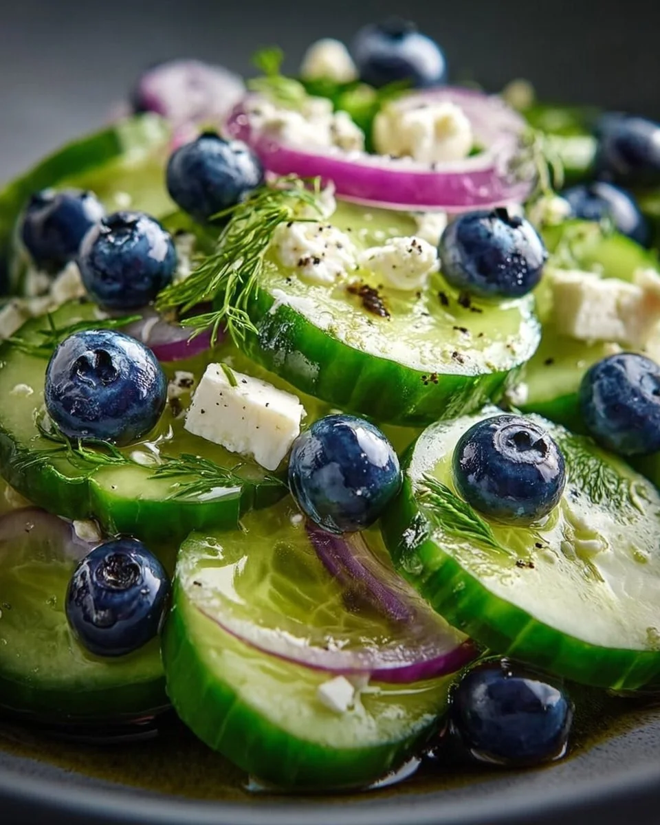 Frischer Gurken-Blaubeer-Salat