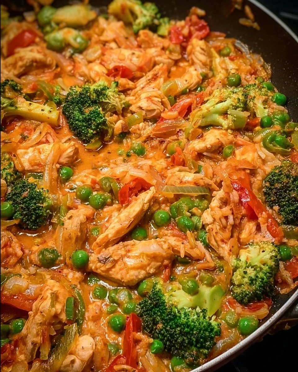 Gemüsepfanne mit Hähnchen