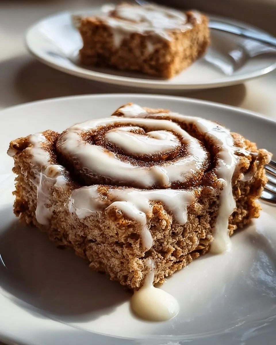 Hohe Protein Zimtschnecken Haferauflauf mit Zimt und Haferflocken