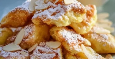 Kaiserschmarrn - klassisches österreichisches Dessert aus zerrissenen Pfannkuchen mit Puderzucker