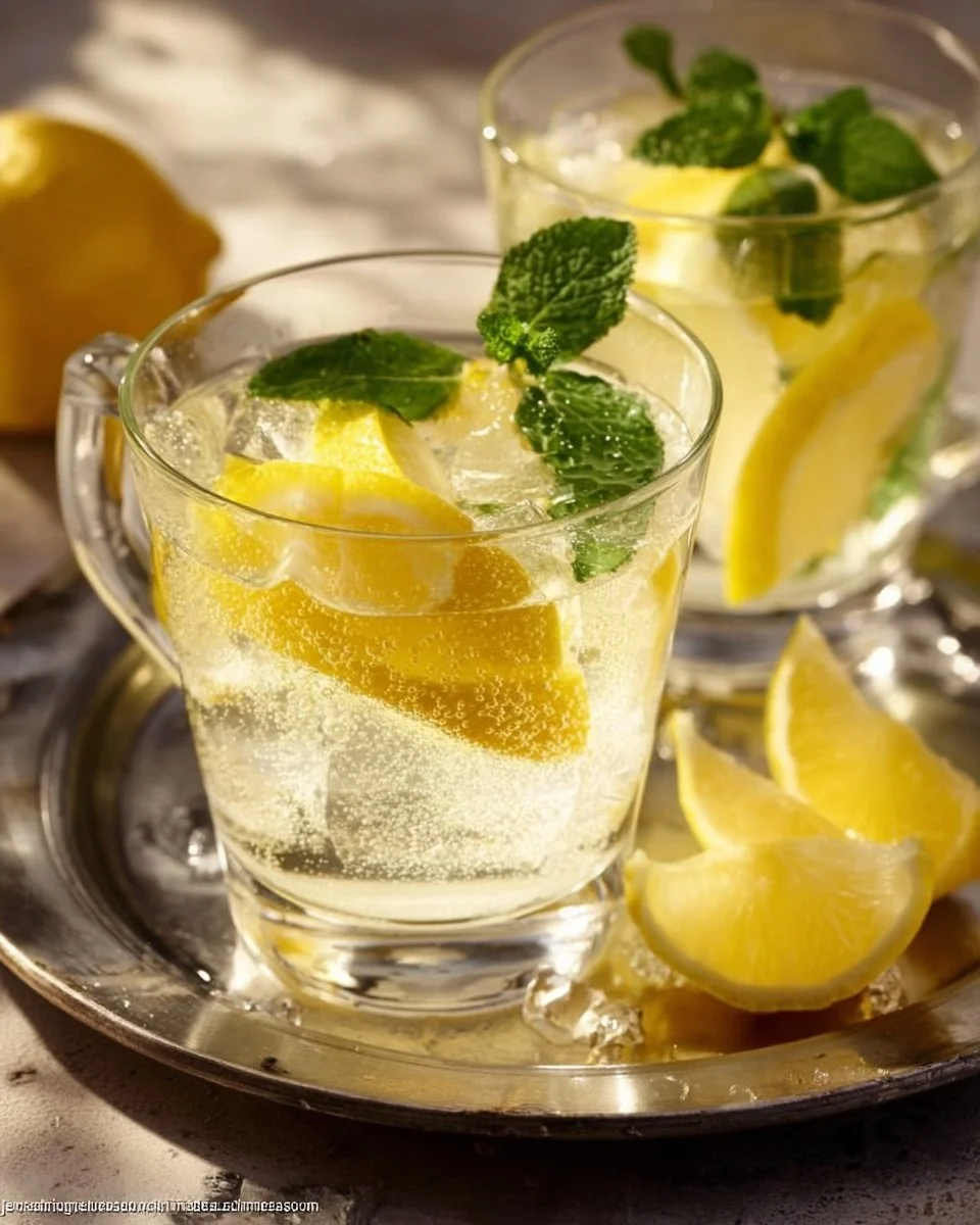 Erfrischender Kalte Ente Cocktail mit frischen Früchten und Sekt