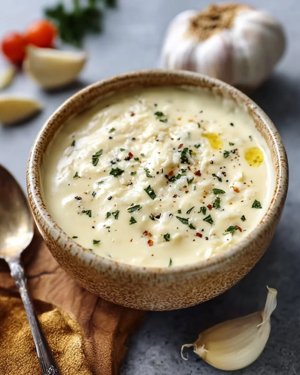 Hausgemachte Knoblauch Parmesan Sauce für Pasta und Pizza